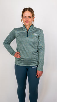 Grön fleecetröja med zip till dam