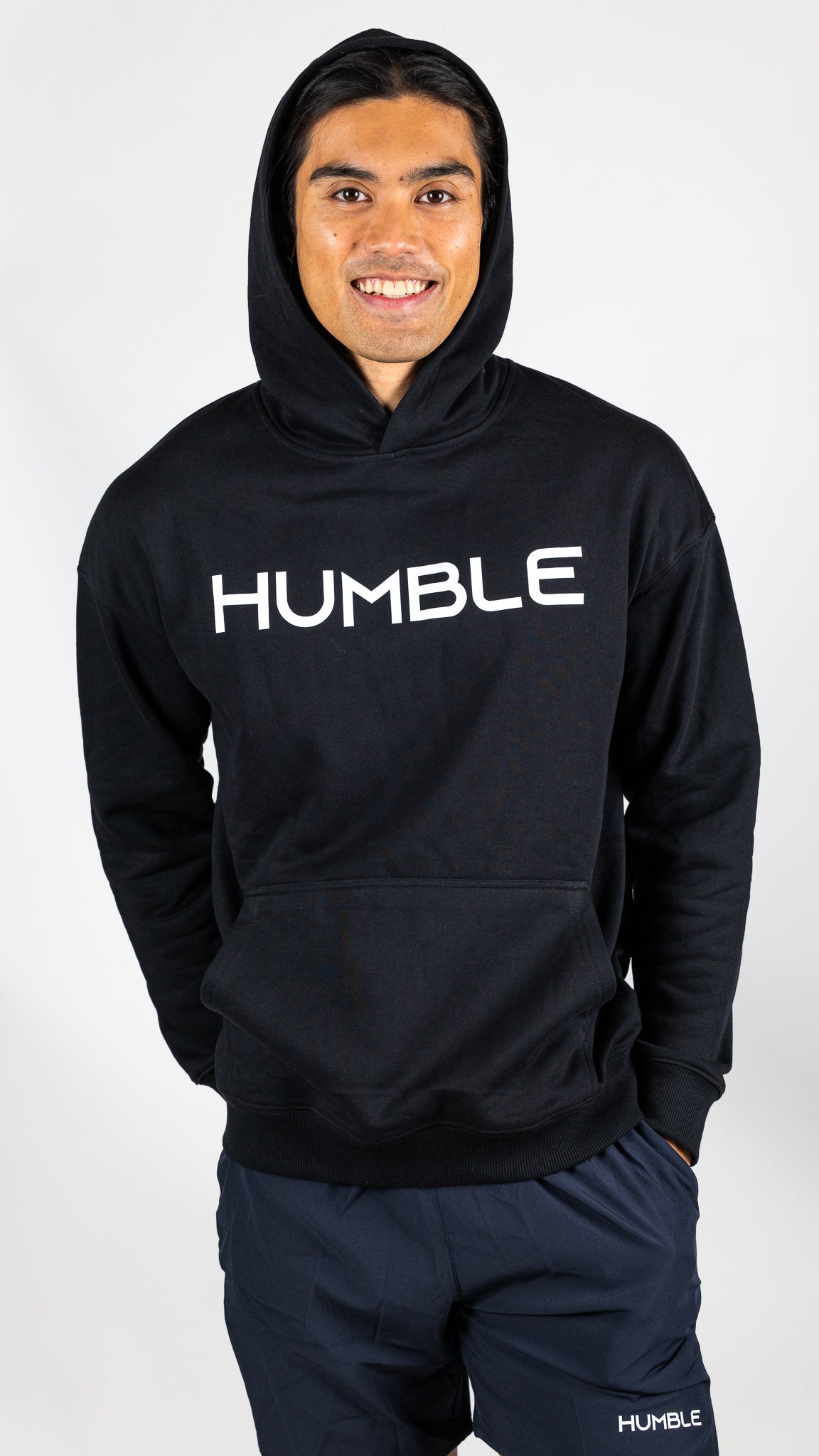 Svart hoodie för herr